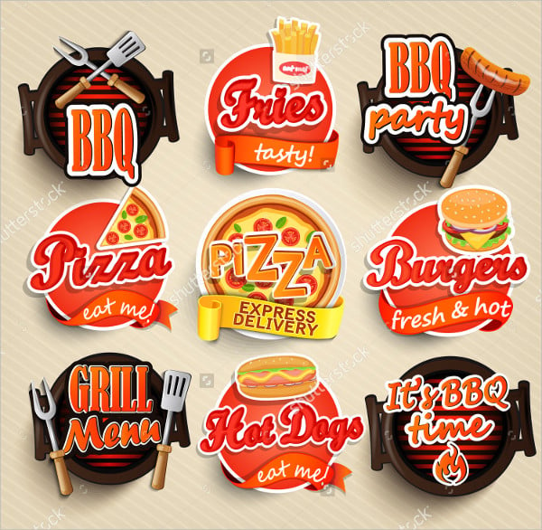 bbq fast food logo template