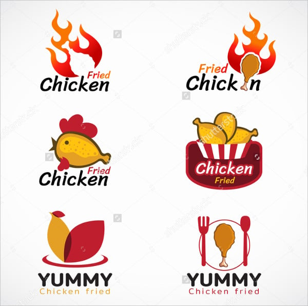 chicken fast food logo template