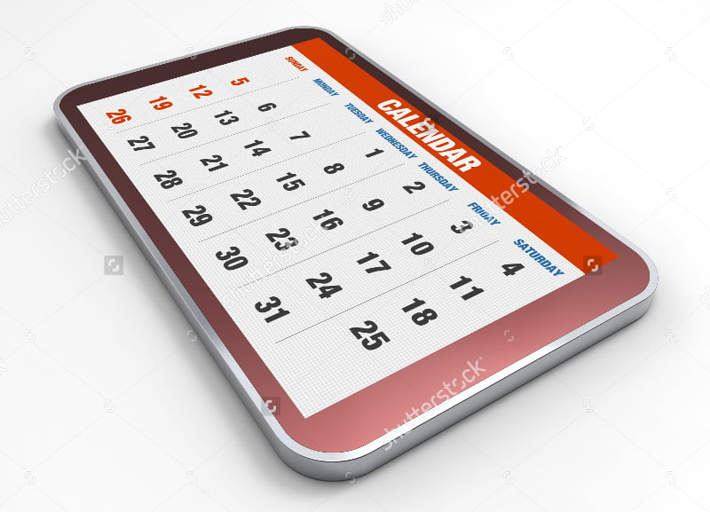 mobile phone with calendar