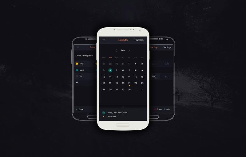 design interface mobile calendar