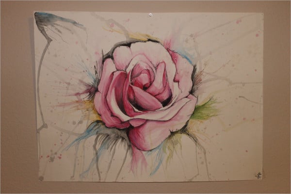 watercolor rose drawing