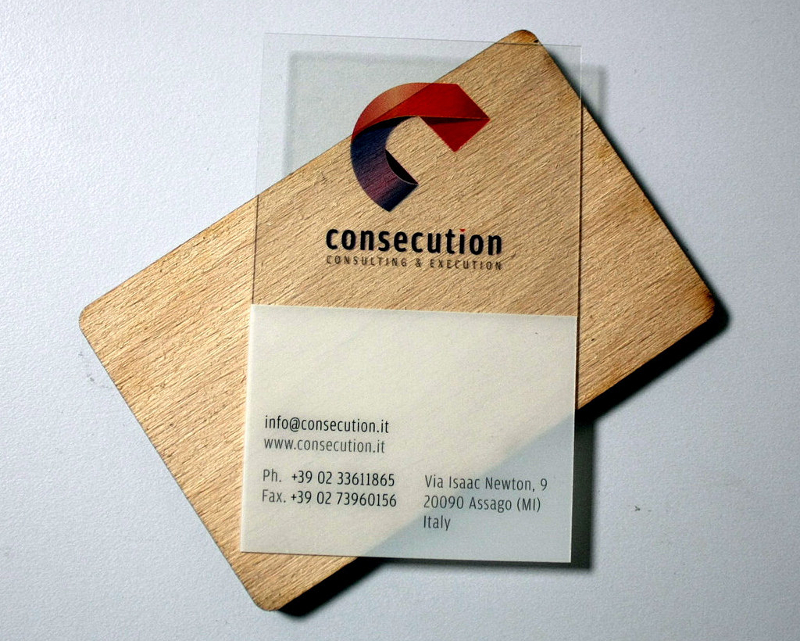 printed transparent business card