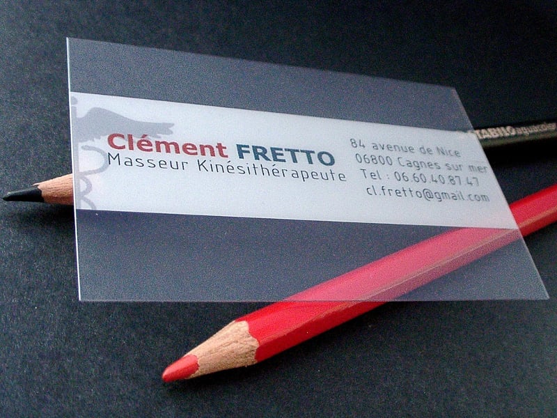 metallic plastic business card
