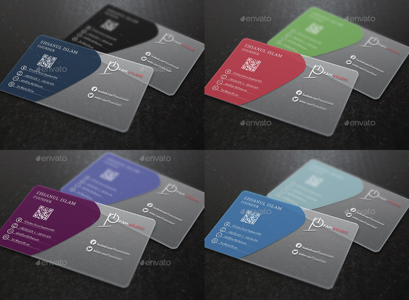 transparent business card psd template free download