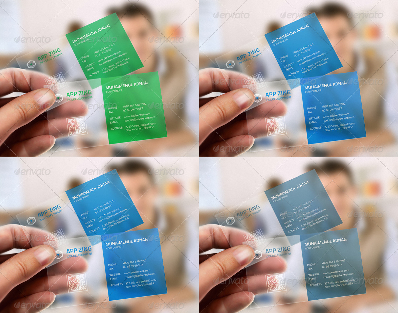corporate transparent business card