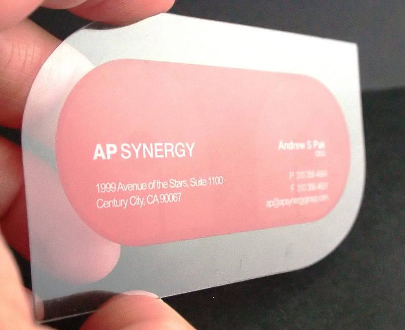 clear plastic business card