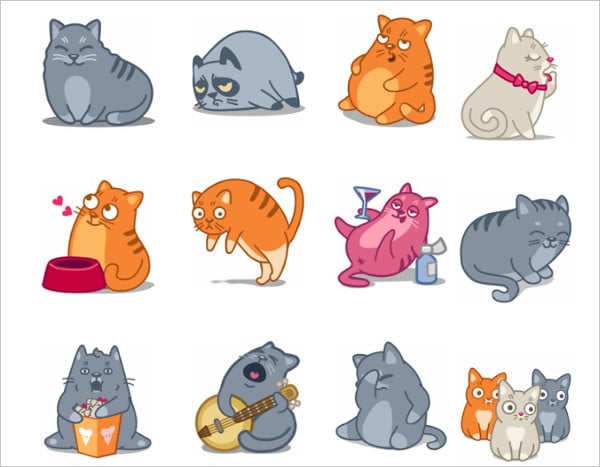 animated cat power emojis