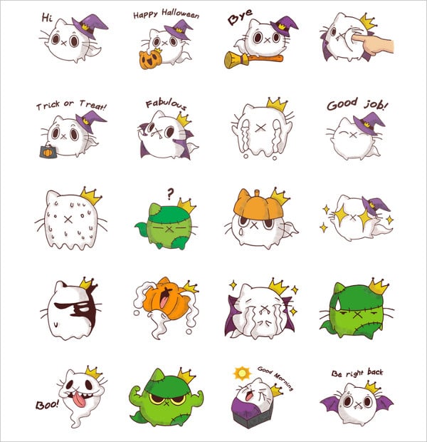cat halloween special emojis