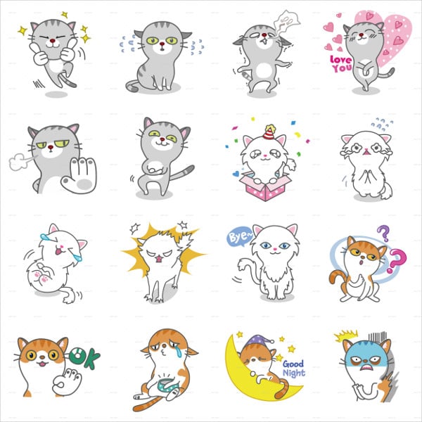 cat vector emoticons
