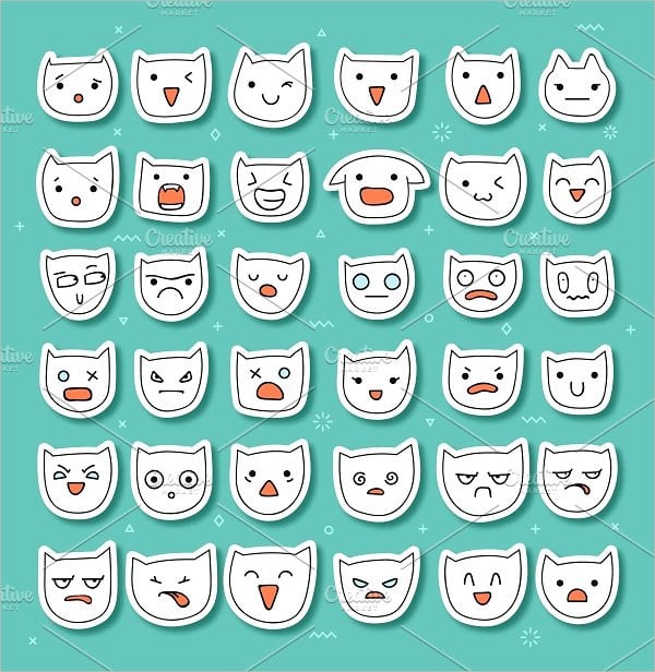 cool cat emoji set