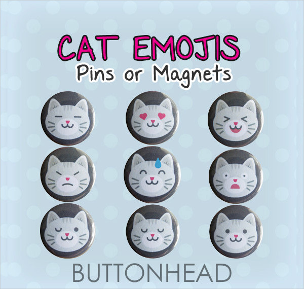 Cute cat emoji emoticon icon set vector - UpLabs