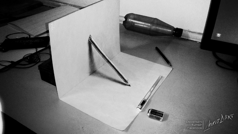 illusion pencil drawing