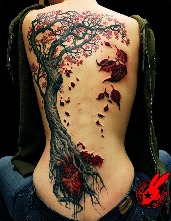 beautiful tree 3d tattoo
