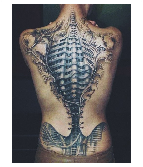 biomechanical back tattoo