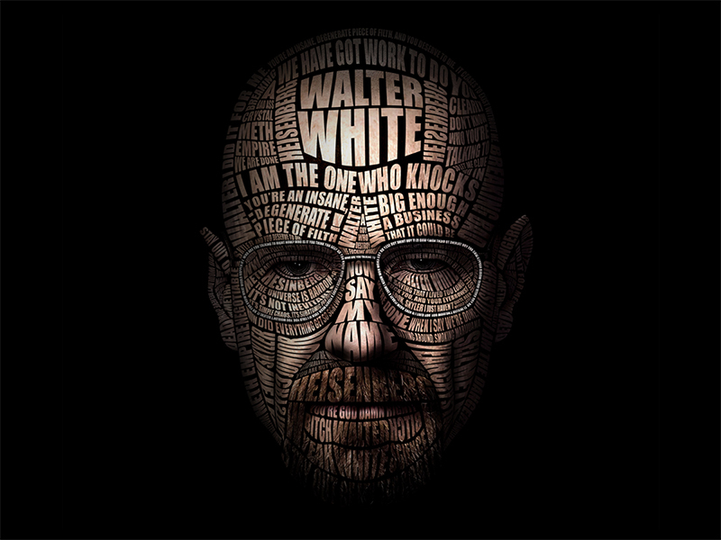 typographic portrait of walter white