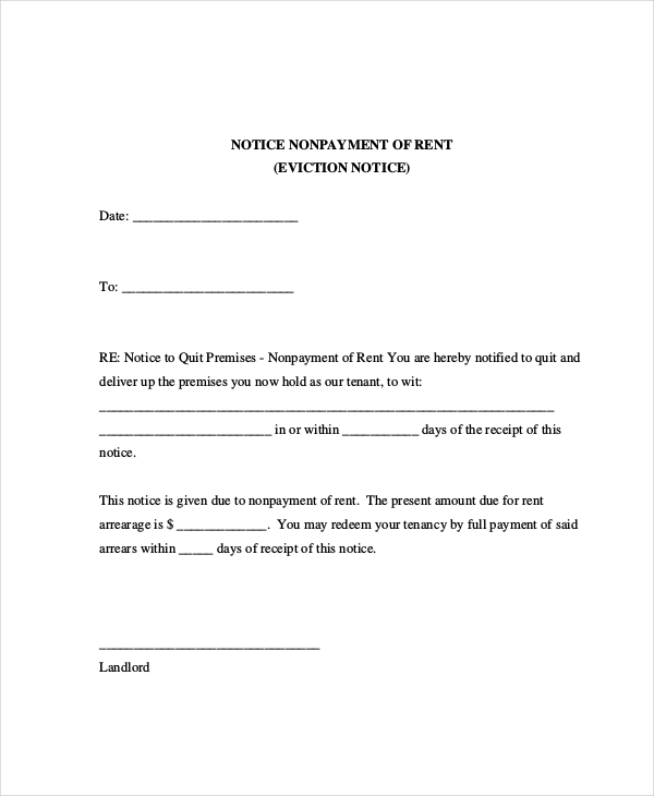 eviction letters 10 free pdf word documents download free