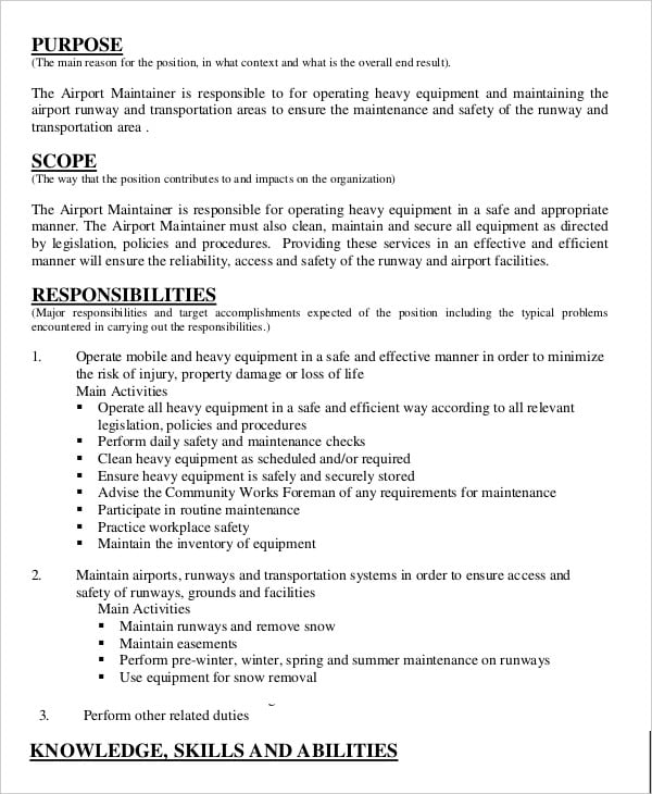 9 Janitor Job Description Templates Pdf Doc 