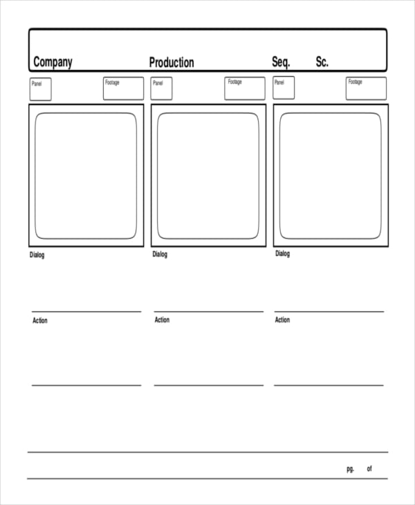 tv commercial storyboard template