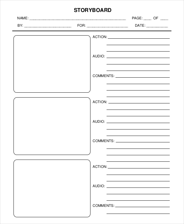 action storyboard template free download