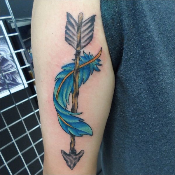 arrow and feather tattoo