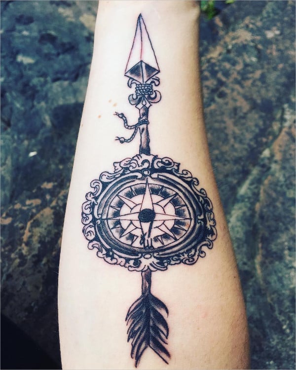 beautiful girl design arrow tattoo