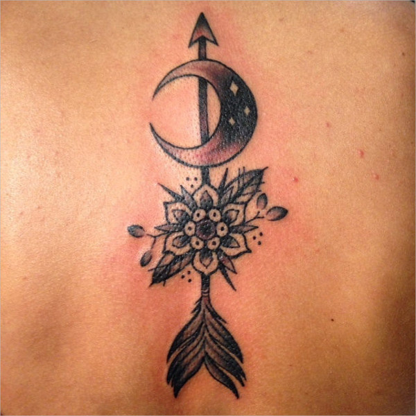moon and arrow tattoo