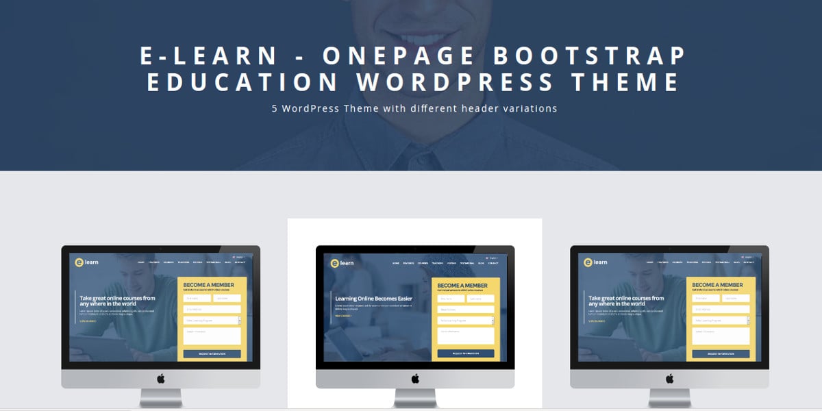 online education onepage bootstrap theme