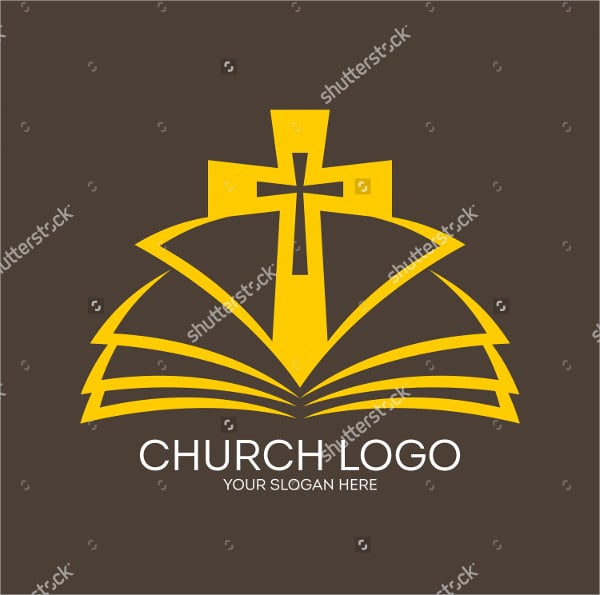 cross and open bible church logo