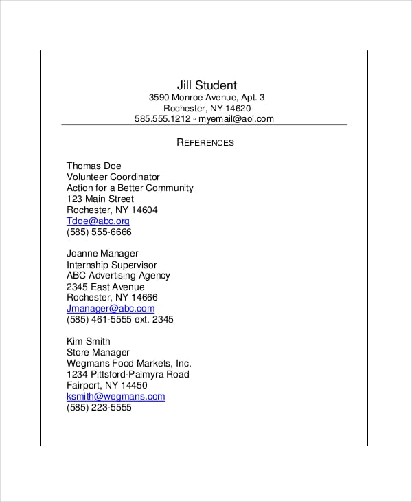 Reference List 8+ Free PDF, Word Documents Download