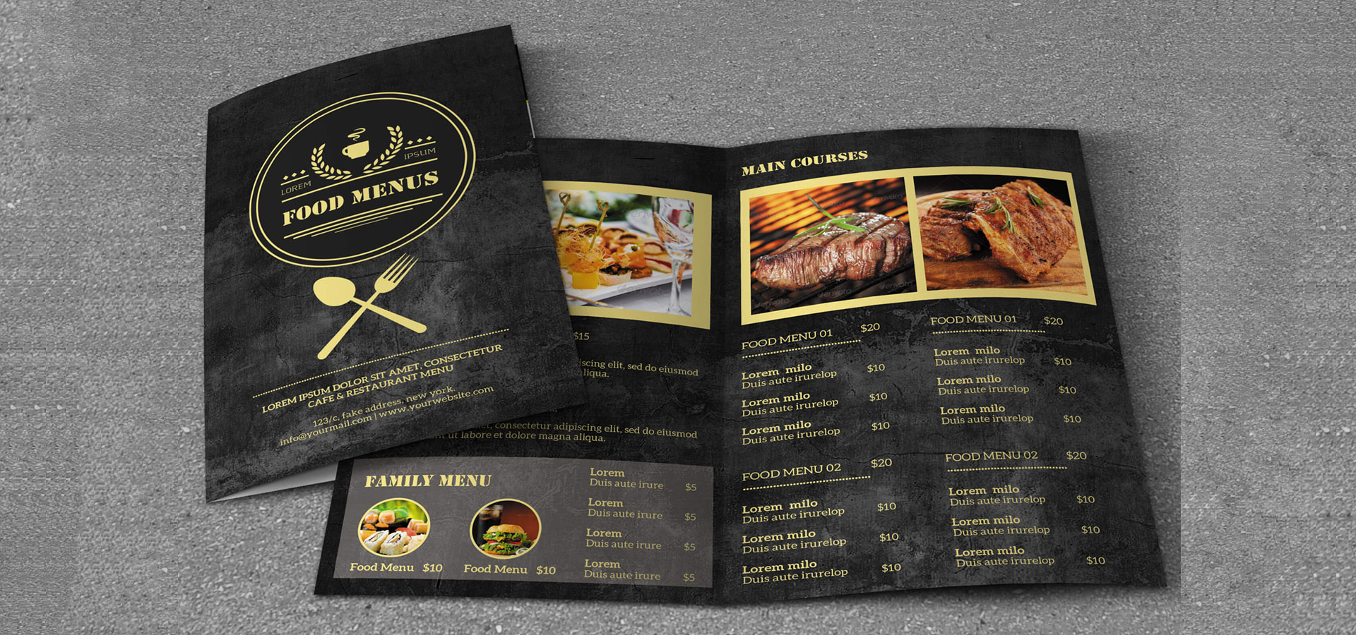 restaurant menu card design