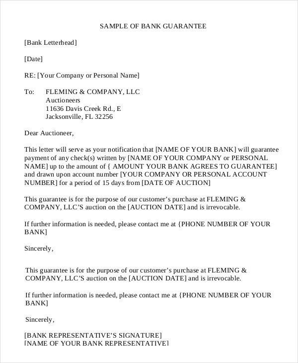 Personal Guarantee Letter Template