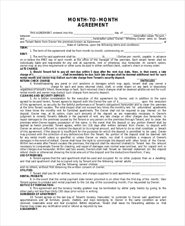 9+ Apartment Lease Agreement Templates Word, PDF, Pages