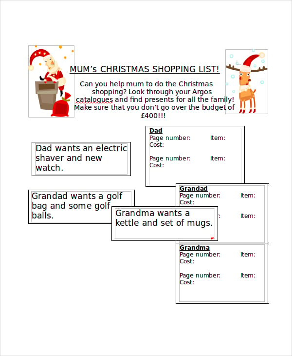 Christmas List Template - 17+ Free PDF, Word Documents Download | Free