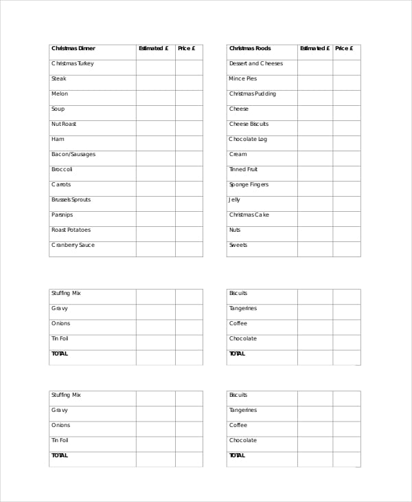 Christmas List Template - 17+ Free PDF, Word Documents Download | Free