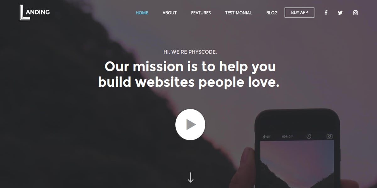 landing page html template