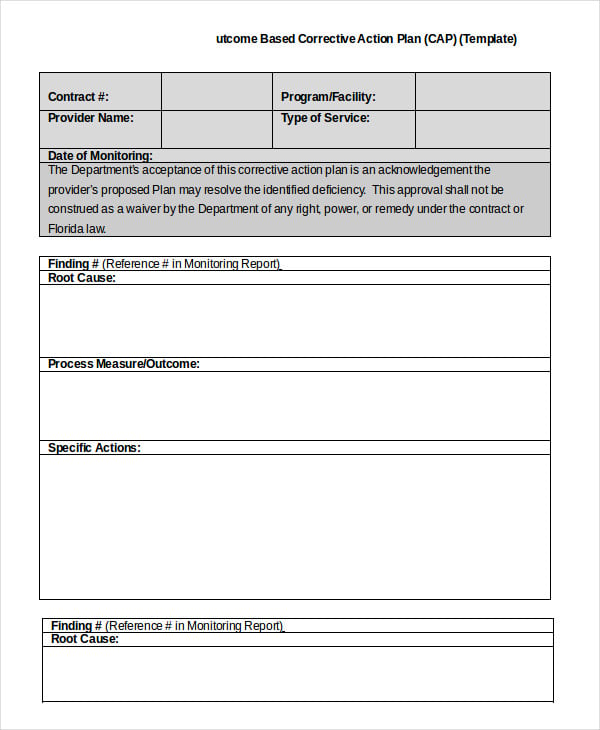 Corrective Action Plan Template 16+ Free Sample, Example, Format
