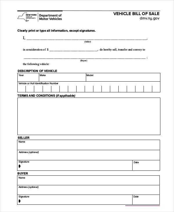 print motor vehicle bill of sale form1