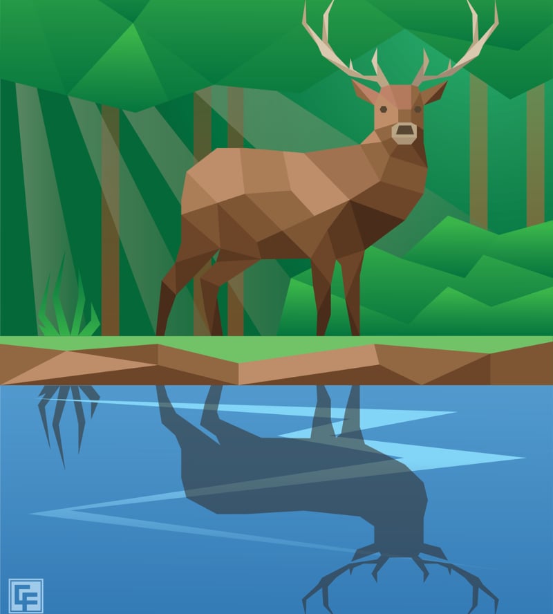 geometric deer illustration