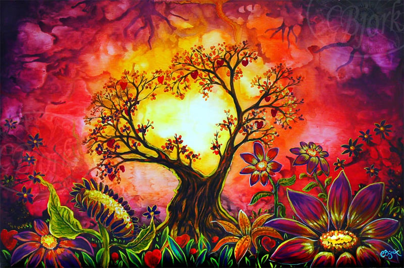 colorful tree painting