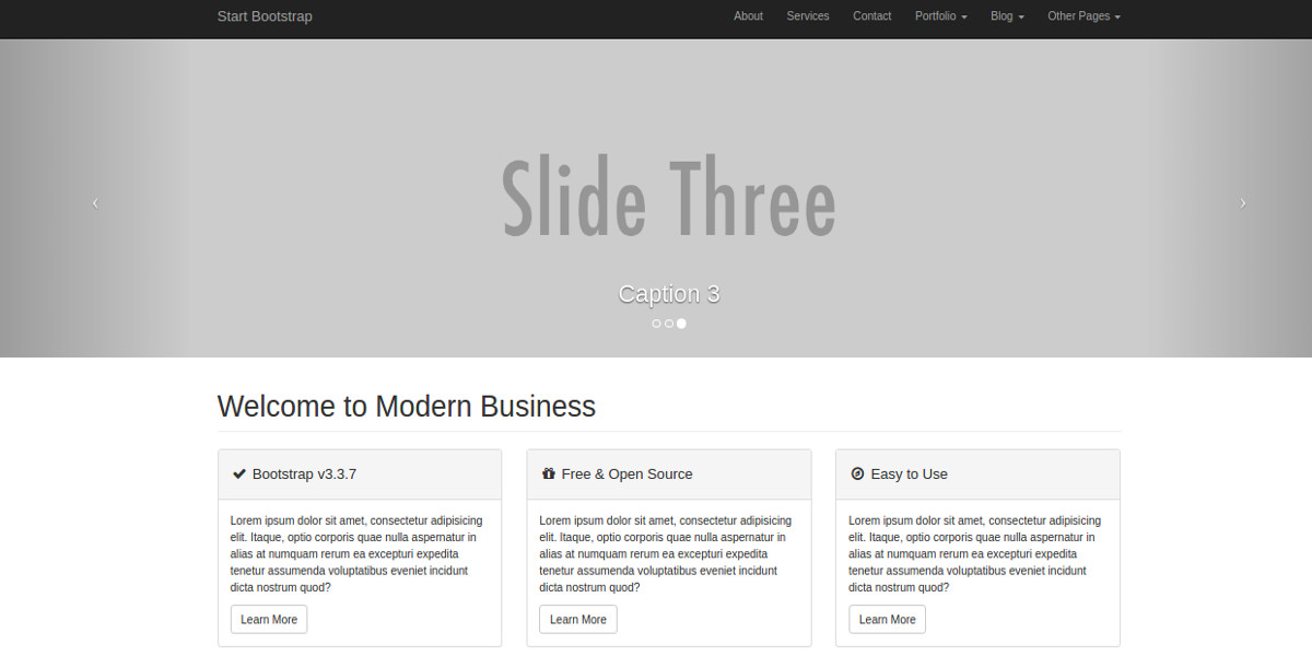 modern business bootstrap website theme