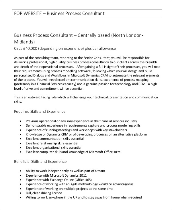 Consultant Job Description