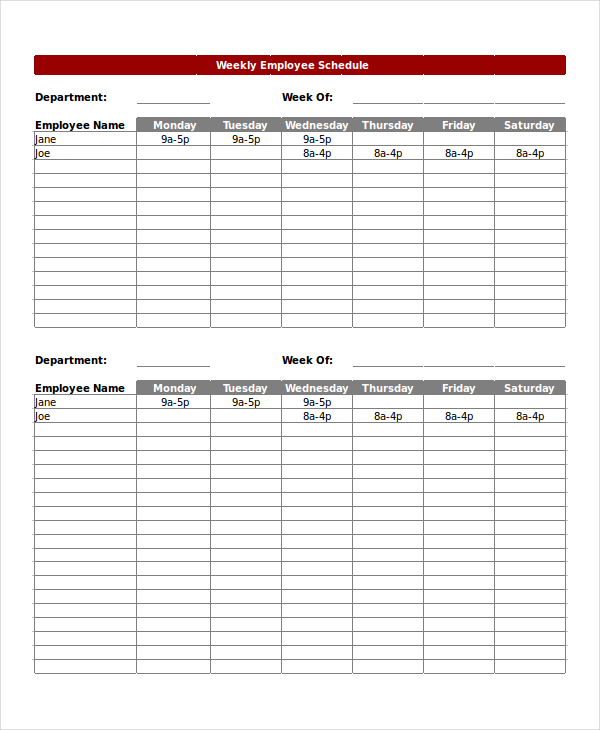 Excel Schedule Template - 11+ Free PDF, Word Download Document | Free