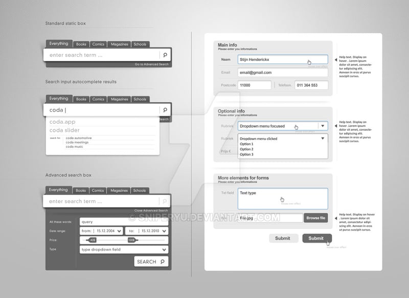 web form interface