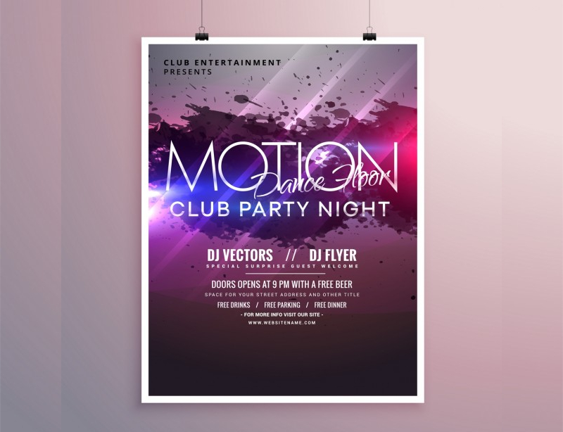 free bright abstract party poster