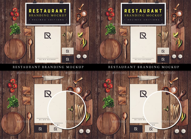 layered restaurant brand identity mock up