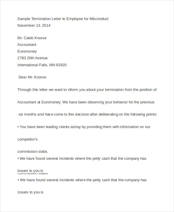 Employment Termination Letter Template Free from images.template.net