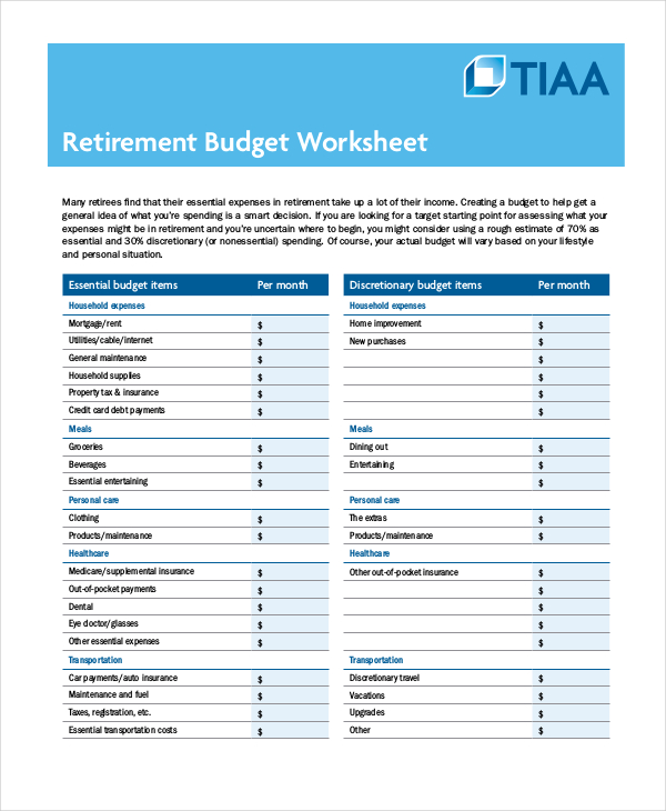 Printable Budget Worksheet - 23+ Word, Excel, PDF Documents Download ...