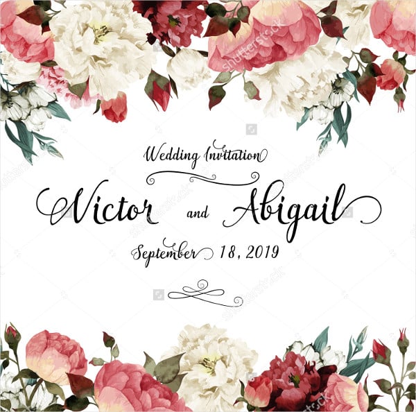 floral design wedding invitation