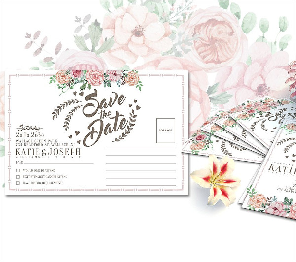 flower wedding invitation