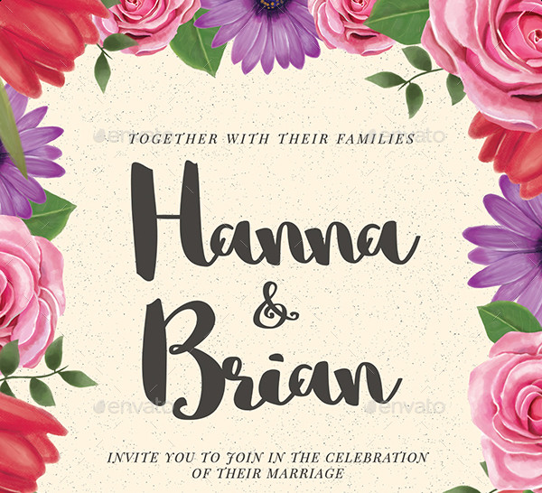 watercolor floral wedding invitation